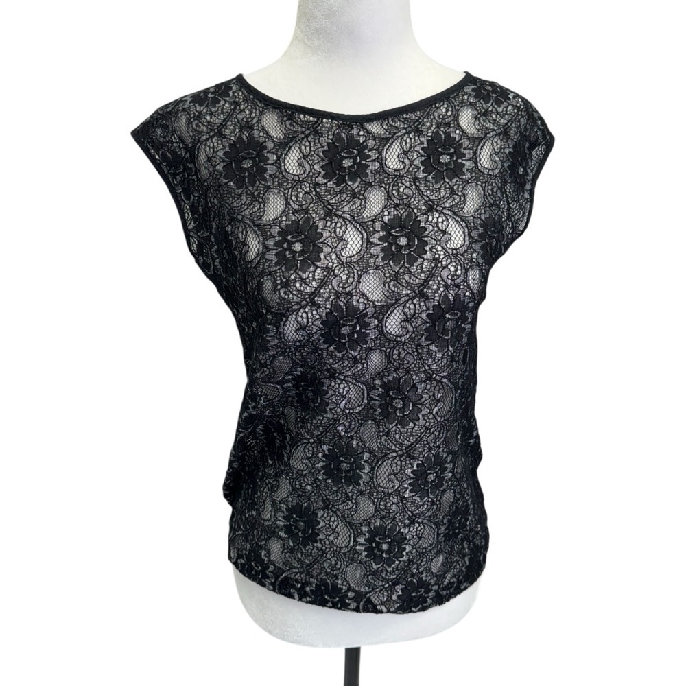 Eddie Bauer Elegant Black Lace Top/Tank Size XS